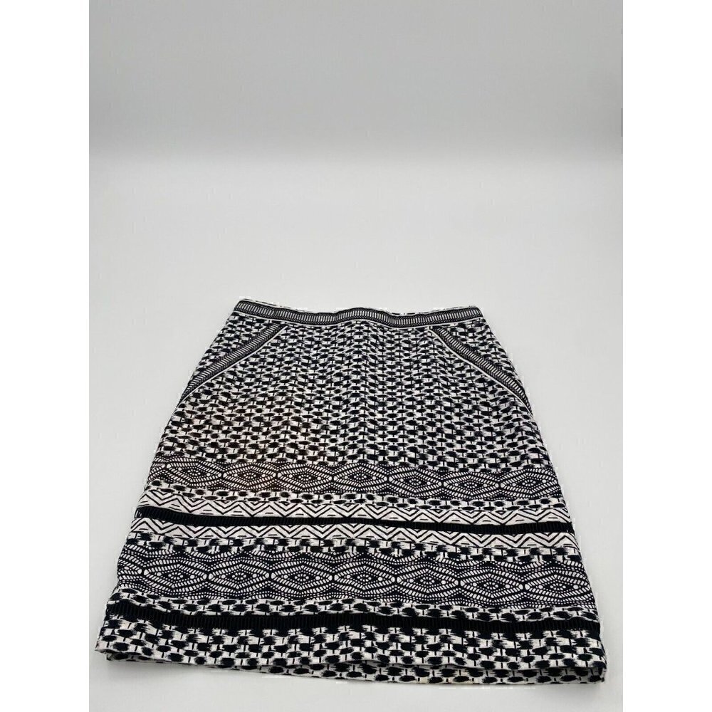 White House Black Market Safari Print Mini Skirt Black And White Women Size 4